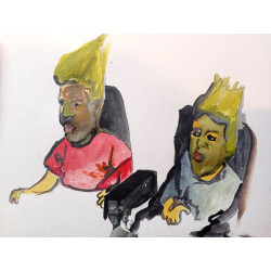Niños desencajados en atracciones