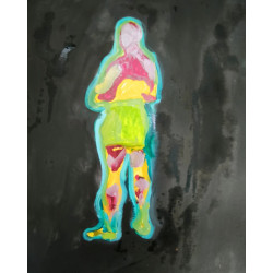 Retrato termográfico de un hombre de mediana edad