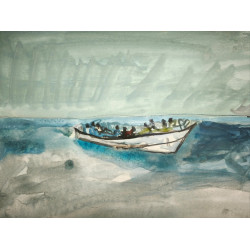 Cayuco en el Atlántico