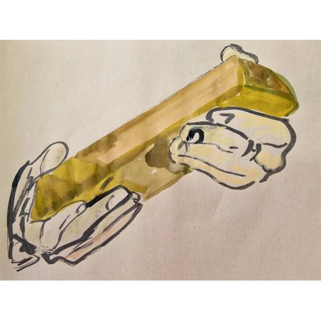 Lingote de oro en la mano