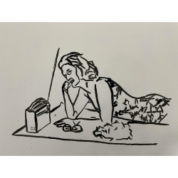 Mujer escuchando la radio
