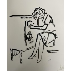 Mujer escuchando la radio