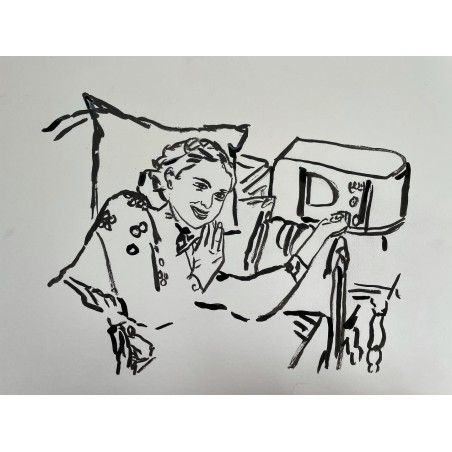 Mujer escuchando la radio