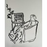 Mujer escuchando la radio