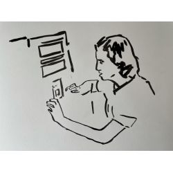 Mujer escuchando la radio