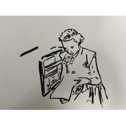 Mujer escuchando la radio
