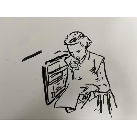 Mujer escuchando la radio