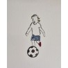 Niña de Chernobyl jugando al fútbol