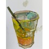 Papaya naranja en vaso americano
