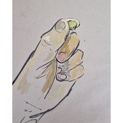 Pepita de oro en la mano