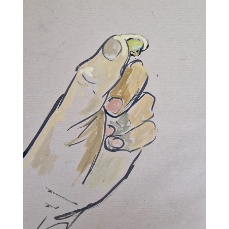 Pepita de oro en la mano