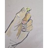 Pepita de oro en la mano