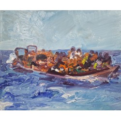 Balsa en el Mediterráneo