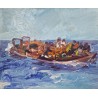Balsa en el Mediterráneo