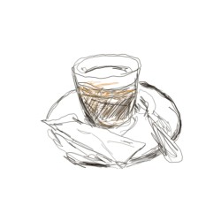 Café largo en vaso de cortado