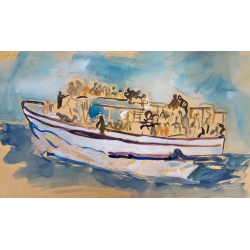 Balsa en el Mediterráneo