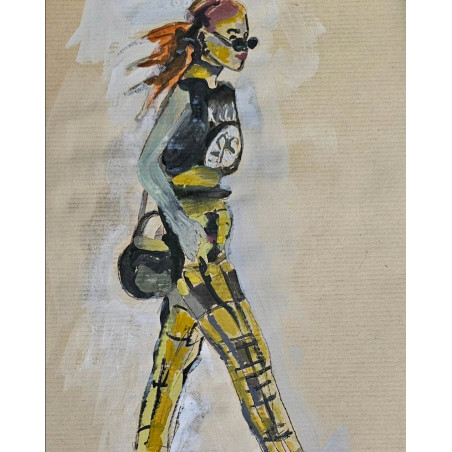 Chica con botas Martin's y camisa de los ramones