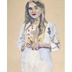 Mujer hindú con sari blanco